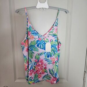 NEW Van Winkle & Co Tank Top Camisole Pajamas‎ Women XL Colorful Parrot Print